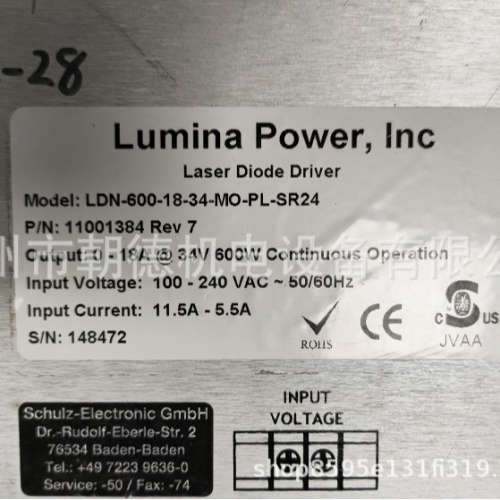 LUMINA POWERINC电源LDN-600-18-34-MO-PL-SR24 11001384维修议
