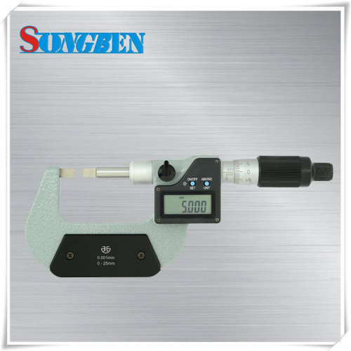 青量电子叶片千分尺A型测头125-150mm高精度295-16-410外径千分尺