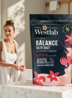 英国Westlab平衡浴盐天然有机茉莉花橙花肌肉放松和荷尔蒙平衡