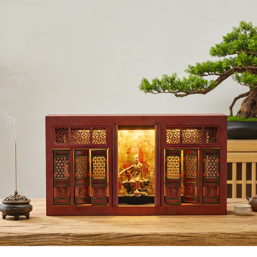 嗨C位LED木花门光源展框水月观音玄关桌面摆件礼物纪念品拍照神器