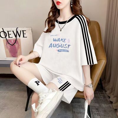 夏装新款韩版t恤女短袖短裤两件套宽松百搭大码跑步休闲运动套装