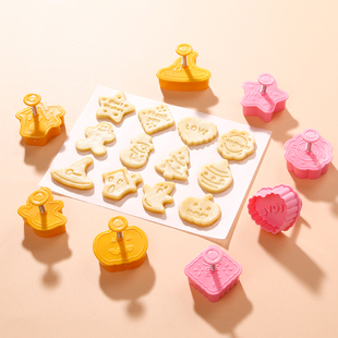 曲奇饼干模具按压式祝福爱心形圣诞节卡通饼干模糖霜翻糖装饰切模