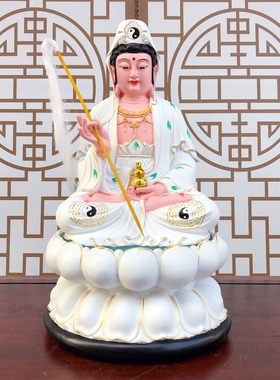 慈航道人神像树脂佛像摆件12寸16寸19寸十二金仙女白衣慈航真人