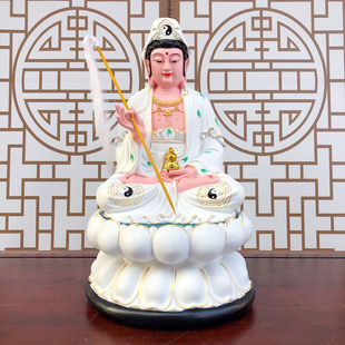 慈航道人神像树脂佛像摆件12寸16寸19寸十二金仙女白衣慈航真人