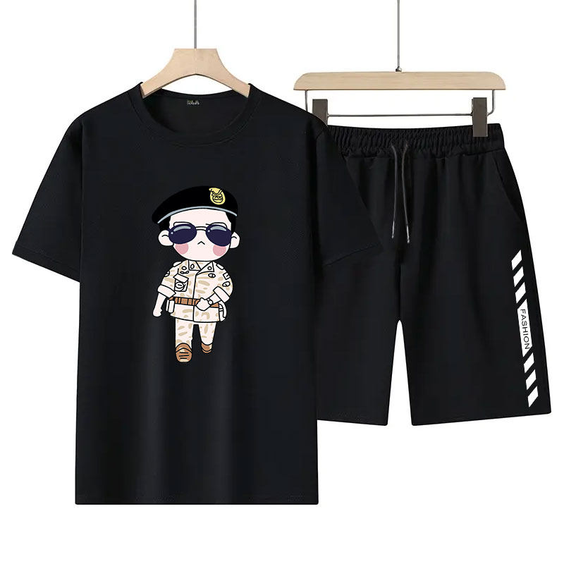 青少年短裤运动套装夏季套装帅气潮流学生宽松短袖一套衣服休闲
