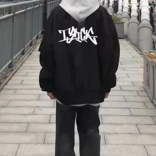 印花字母夹克男潮牌百搭外套美式 潮流修身 炸街立领上衣服 新款 秋季