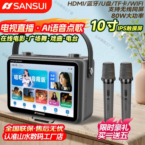 山水10寸投屏视频播放器蓝牙音响