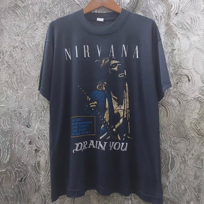NIRVANA涅槃乐队街头暗黑重机车风post-punk潮流落肩高街短袖T恤