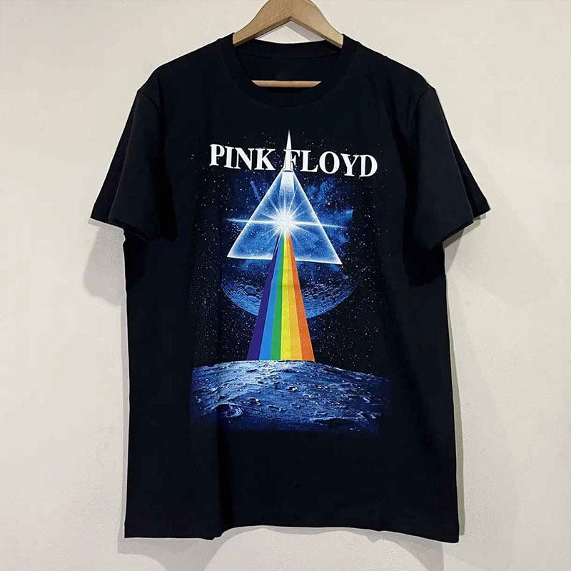 摇滚天堂潮牌PINKFLOYD平克佛洛依德摇滚乐队美式潮牌男女短袖T恤 - 实物图