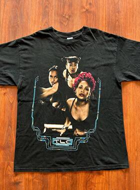 TLC  FanMail乐队美式复古嘻哈Cityboy撞色拼接暗黑Rapc短袖T恤潮