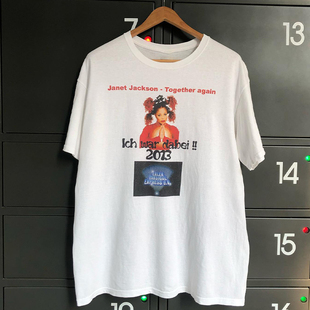 Janet jackson珍妮杰克逊痞帅潮酷风vintage复古短袖男女纯棉T恤
