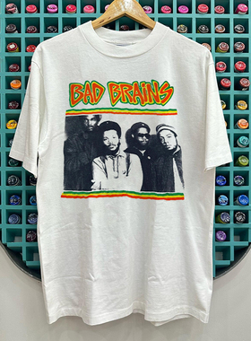 Bad Brains摇滚乐队短袖T恤vibe氛围感潮酷风炸街潮牌圆领体恤衫