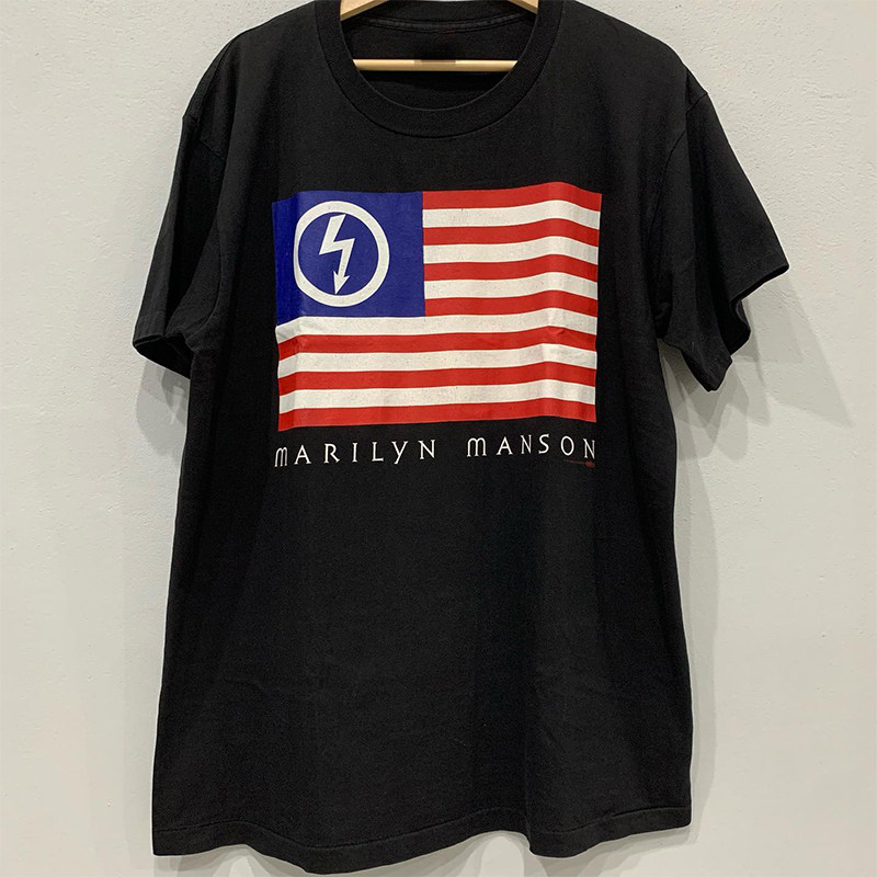 marilyn manson玛丽莲曼森西海岸摇滚chic嘻哈短袖美式街舞t恤男