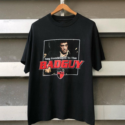 疤面煞星欧美经典电影短袖痞帅