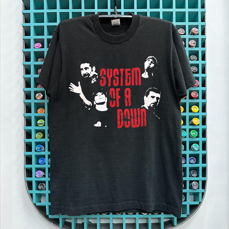 堕落体制乐队美式重磅棉短袖T恤