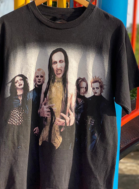 Marilyn Manson玛丽莲曼森美式复古街头潮牌男女短袖高街情侣T恤