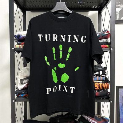 Turning Point乐队美式街头慵懒风短袖T恤vintage暗黑潮牌痞帅tee