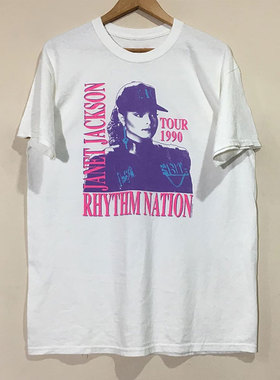 Janet Jackson珍妮杰克逊人物印花T恤短袖欧美高街潮牌男女宽松款