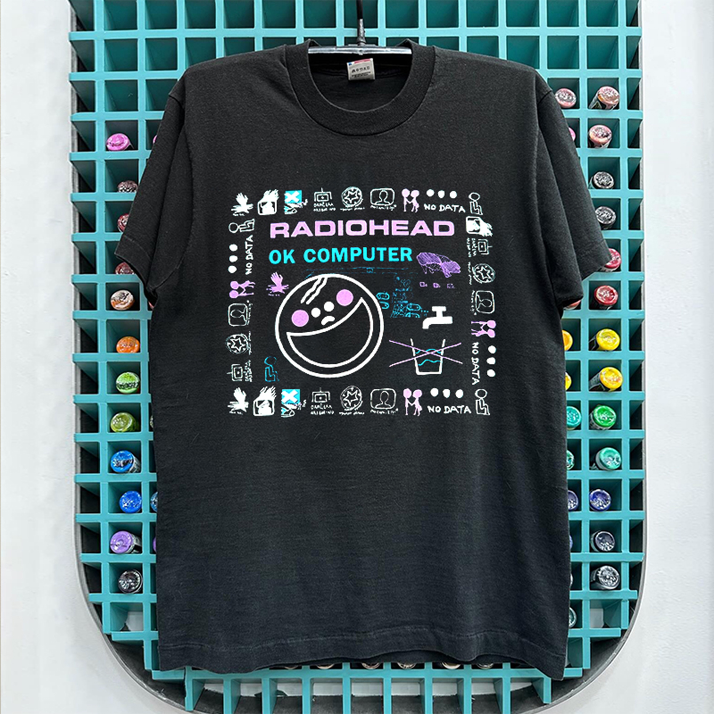 Radiohead乐队美式复古另类摇滚hiphop暗黑重机车风短袖T恤潮牌棉