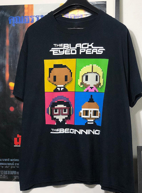 The Black Eyed Peas黑眼豆豆乐队hiphop嘻哈摇滚短袖男女质感T恤