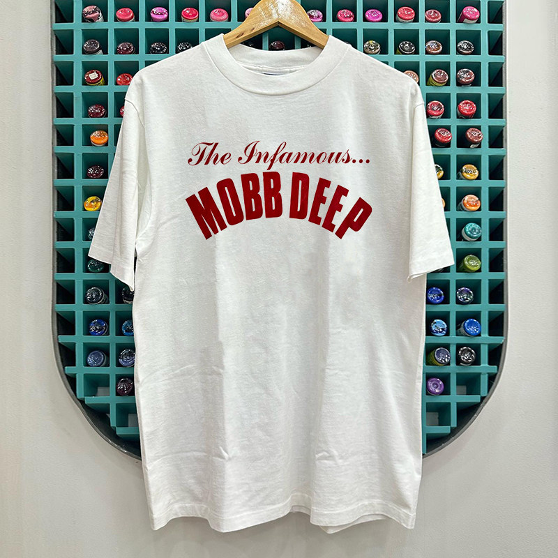 Mobb Deep暴党二人组字母设计感短袖T恤hiphop嘻哈潮牌美式半袖男