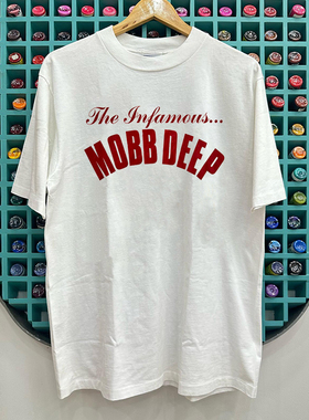 Mobb Deep暴党二人组字母设计感短袖T恤hiphop嘻哈潮牌美式半袖男