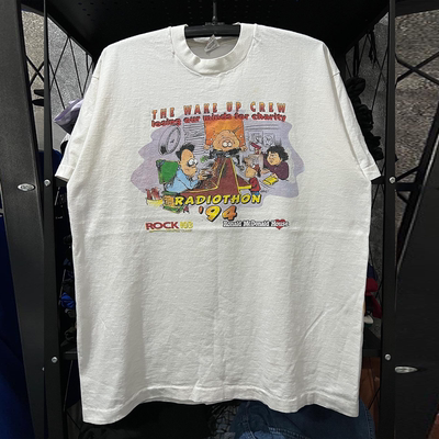 THE WAKE UP CREW美式复古卡通短袖T恤创意趣味OS风重磅棉半袖潮