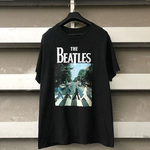 and 欧美复古高街情侣款 roll 潮牌男女短袖 T恤潮 藏经阁美式 Rock