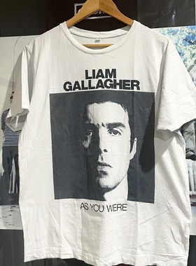 Liam Gallagher利亚姆·加拉格专辑短袖T恤vibe人像美式复古半袖