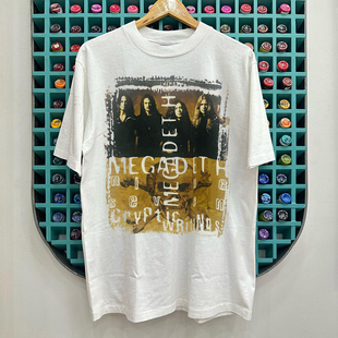 Megadeth麦格帝斯重金属乐队短袖T恤vintage古着感美式纯棉半袖潮