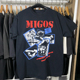 Migos美国说唱组合hiphop高级感痞帅街头嘻哈短袖 男女纯棉圆领T恤