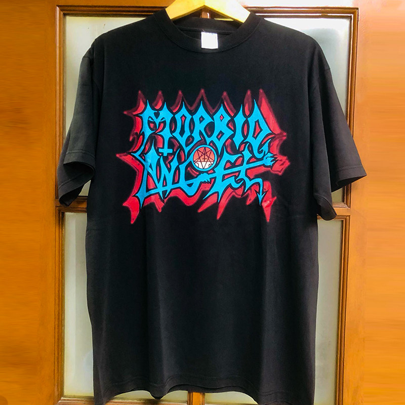 病态天使乐队美式小领口短袖T恤