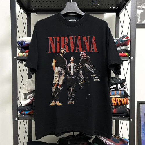 Nirvana涅槃乐队美式复古post-punk潮牌重机车风暗黑高级短袖T恤