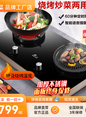 Redsun/红日 ES009B智能语音高端台式天然气液化气猛火聚能双灶具