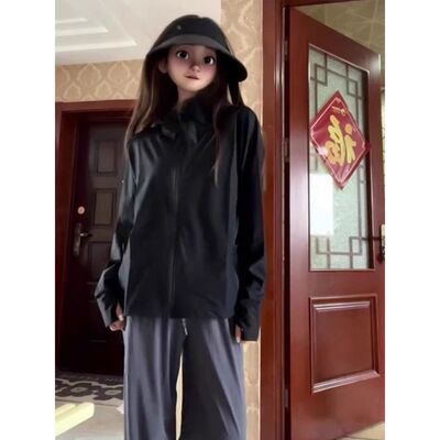 冰感防晒衣女士夏季新款防紫外线皮肤衣情侣款舒适透气连帽防晒服