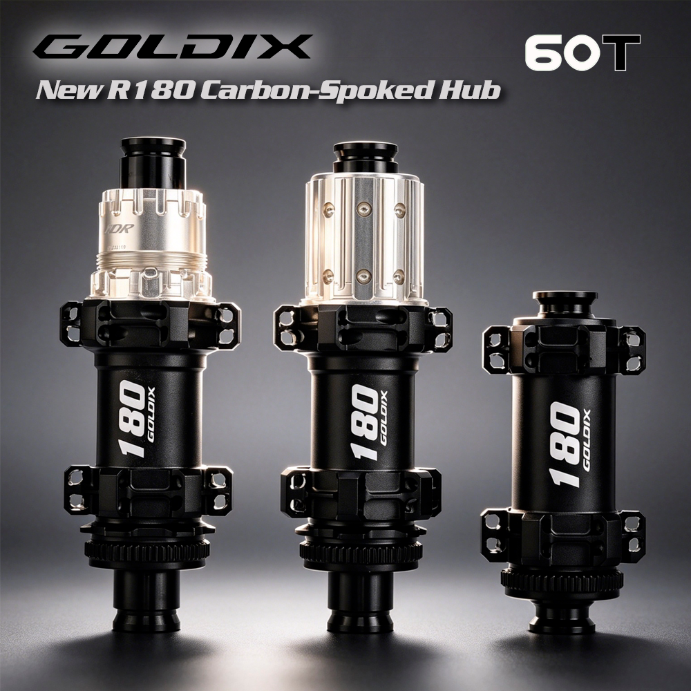 GOLDIX R180公路自行车碳辐条花鼓新款锥形棘轮60T直拉中锁20/24H