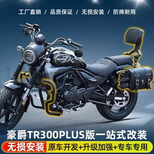 适用豪爵TR300plus保险杠护杠加厚加宽折叠靠背货架边包改装配件