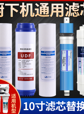 10寸通用滤芯五级滤芯套装PP棉UDF活性炭CTO压缩碳RO膜后置碳套装