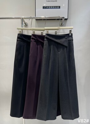 【堂家TXQ】V82大脚直筒阔腿裤秋冬呢料厚款泉熙正品女装