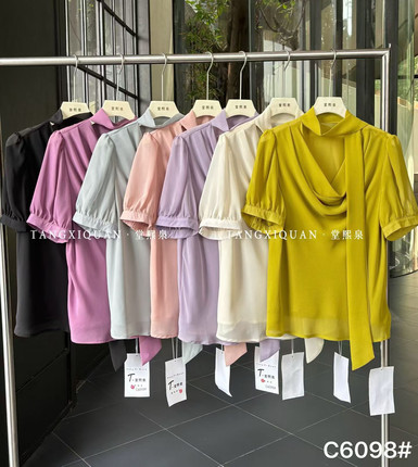 【堂家TXQ】C6098夏装短袖衬衫泉熙正品花衬衣小衫