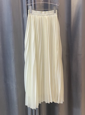 【ALALA EMELIA】11228法式温柔精致女人高腰压褶半身裙 长98