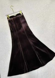 ／1939新款 1936 半身裙子鱼尾裙秋冬丝绒加绒 鑫丽铭