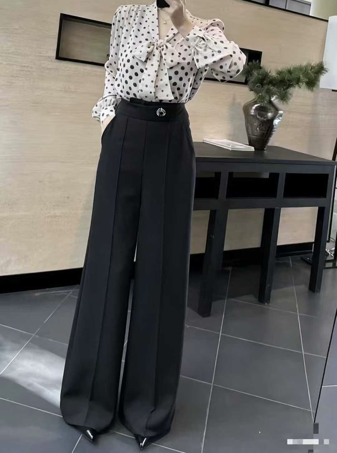 【堂家TXQ】C7030大脚直筒阔腿裤春装泉熙正品女装