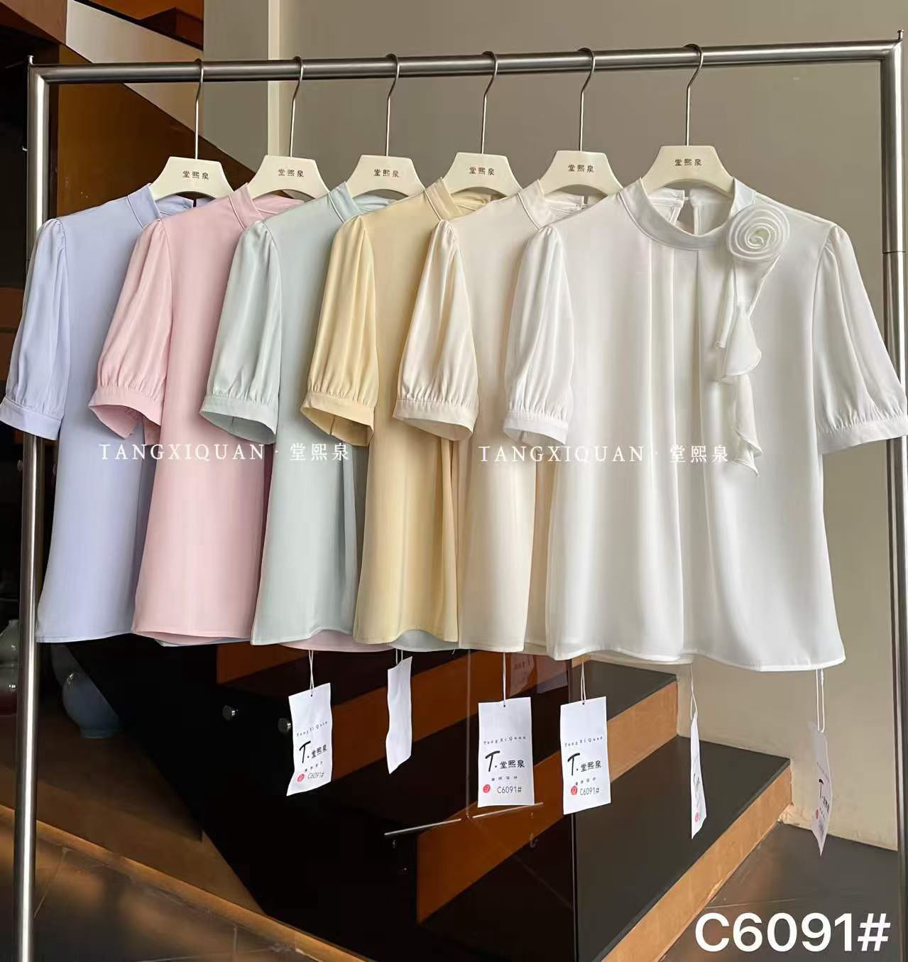 【堂家TXQ】C6091夏装短袖衬衫泉熙正品衬衣小衫