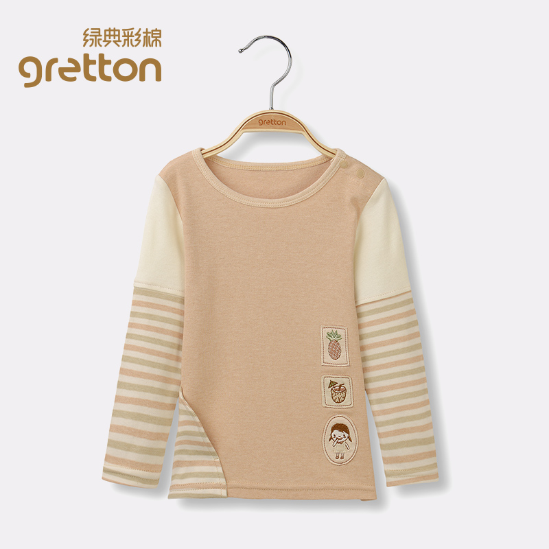 gretton彩棉长袖t恤上衣女童