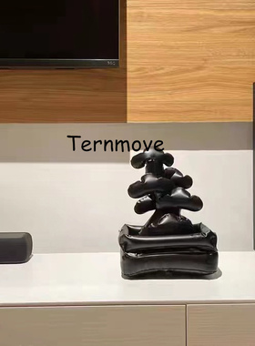 圣诞节充气桌上景观盆栽卡通摆件礼物办公室充气黑色盆栽气模美陈