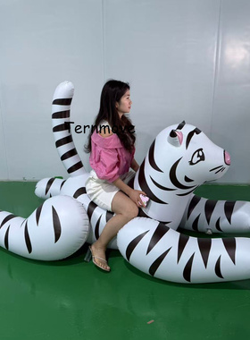 儿童游泳圈水上动物充气坐骑老虎鲸鱼浮排浮床成人漂浮气垫玩具