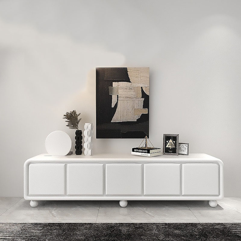 法式奶油风实木烤漆电视柜创意个性客厅视听柜现代简约地柜整装