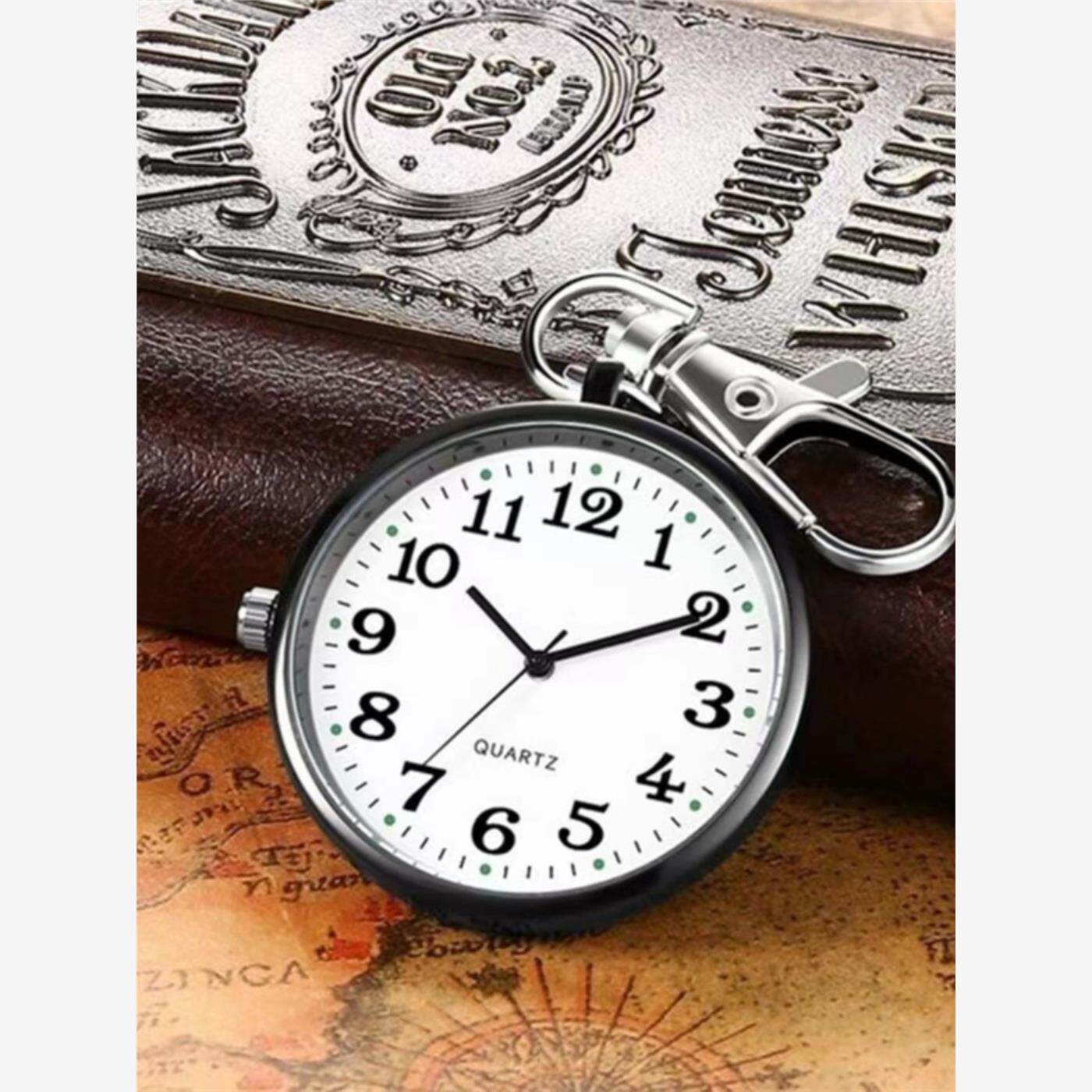 便携简约大数字老年人怀表学生石英表考试手表钥匙扣护士小挂表