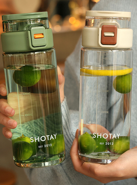 tritan水杯男生高颜值塑料耐高温运动女骑行便携防摔夏天泡茶杯子